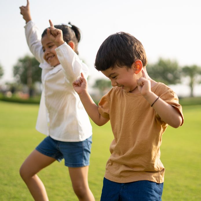 Safe Children having Fun Outside